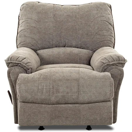 Casual Rocker Recliner with Pillow Arms